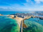 Aerial view of the beautiful city of Privateers - Saint Malo in